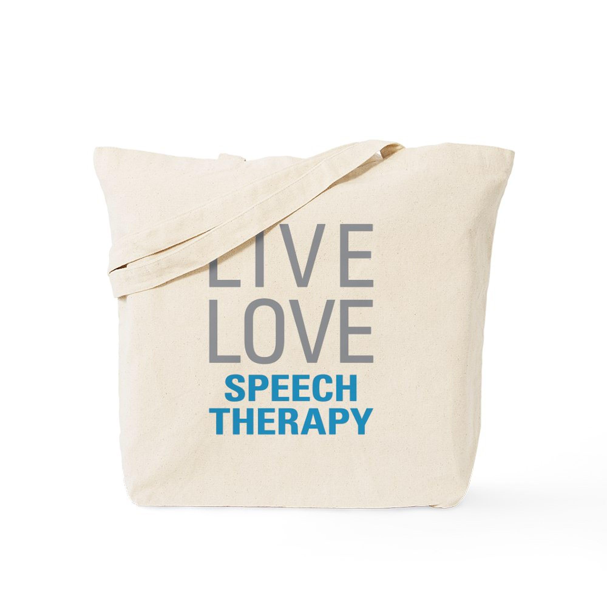 Speech Therapy Tote Bag - Natural Canvas Reusable Shopping Bag for Therapists & Students - Perfect for Work, School & Groceries