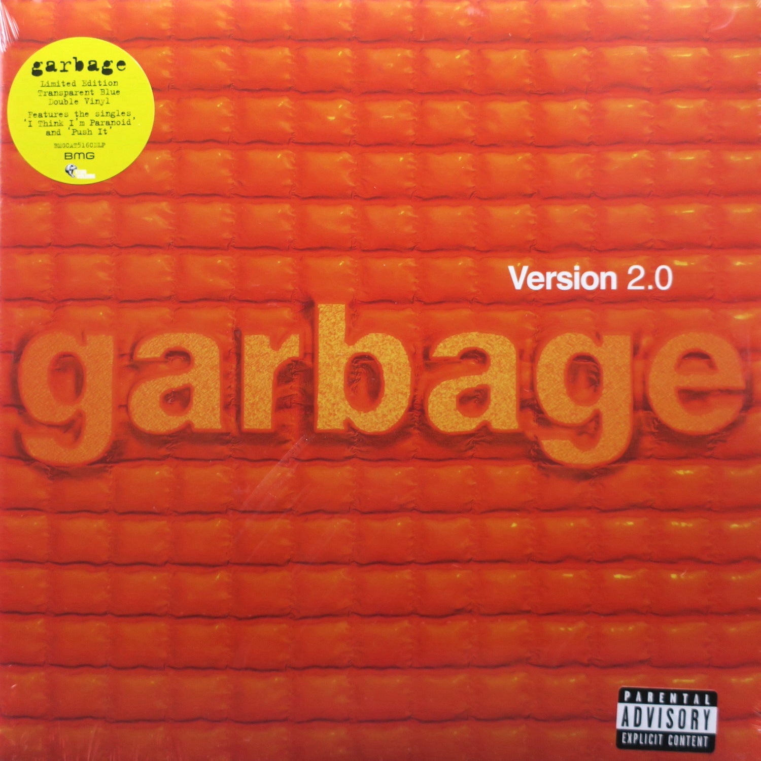 GARBAGE 'Version 2.0' 180g Blue Vinyl 2LP Record - Limited Edition Alternative Rock Music for Collectors & Audiophiles - Perfect for Home Listening & Music Enthusiast Gifts