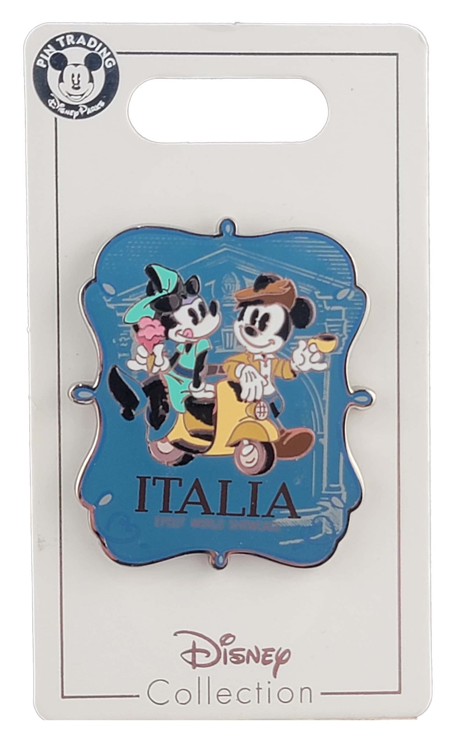 Disney Pin EPCOT World Showcase Italy Italia Mickey and Minnie Mouse Scooter Collectible - Perfect for Disney Pin Trading, Theme Park Souvenirs & Disney Memorabilia Collections