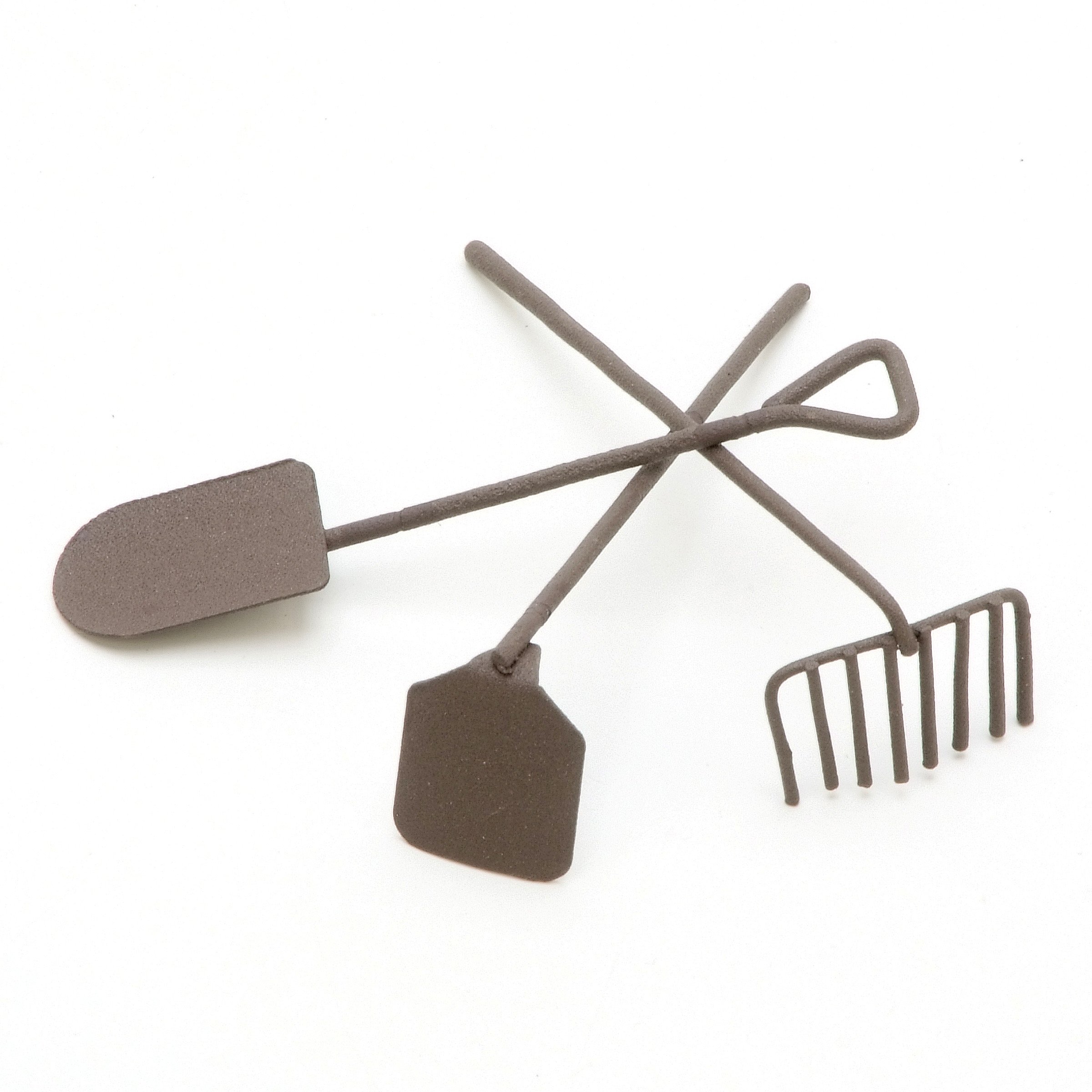 Darice Timeless Miniatures - 3-Pack Painted Metal Garden Tools for Miniature Gardening, Fairy Gardens & Home Décor