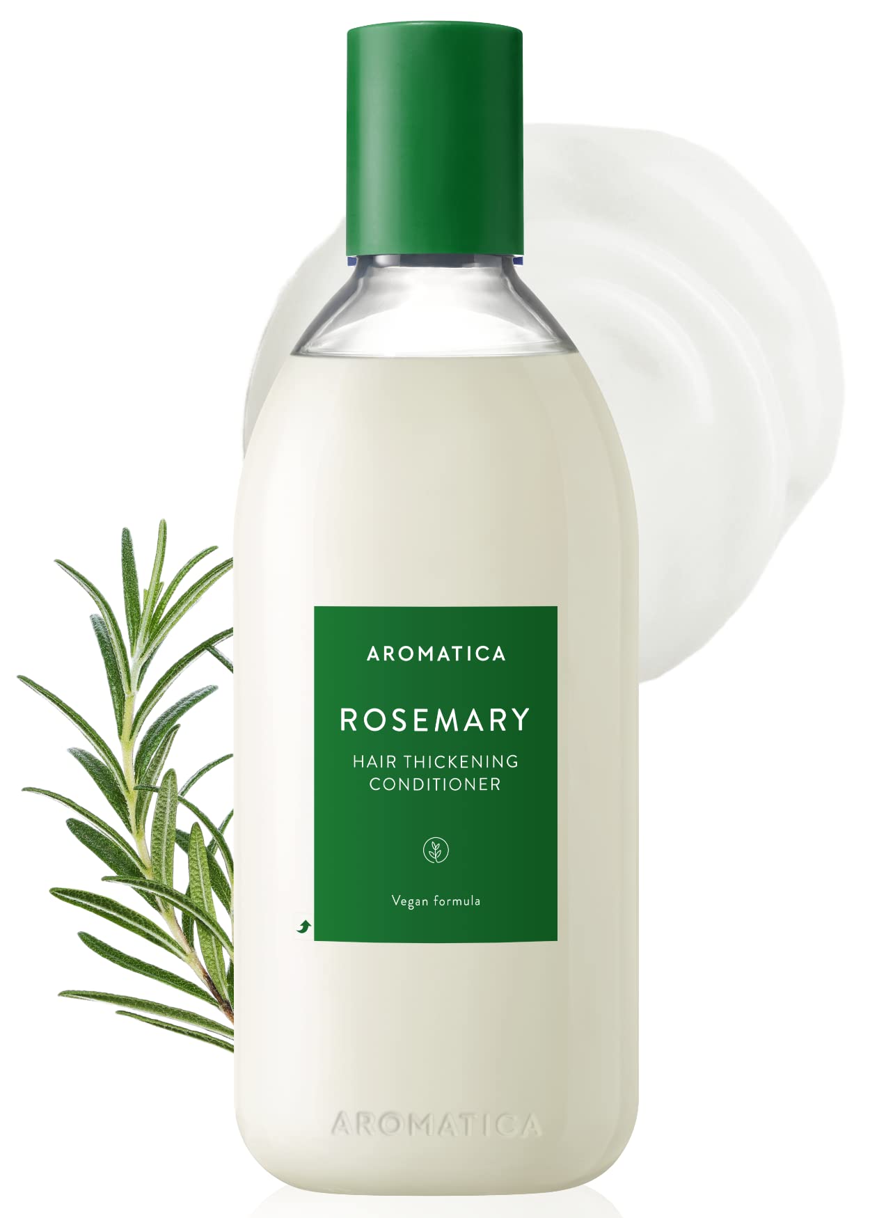 AROMATICA Rosemary Hair Thickening Conditioner 13.53oz/400ml - Vegan Hair Treatment for Damaged & Dry Hair - Moisturizing Conditioner for Men & Women - Promotes Hair Growth & Volume - Perfect for Daily Hair Care & Scalp Nourishment