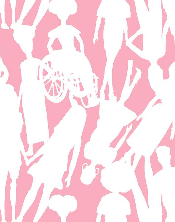Barbie™ Bubblegum Fashionistas™ Silhouettes Wallpaper - Pink Trendy Wall Decor for Girls' Bedroom, Playroom & Teen Room