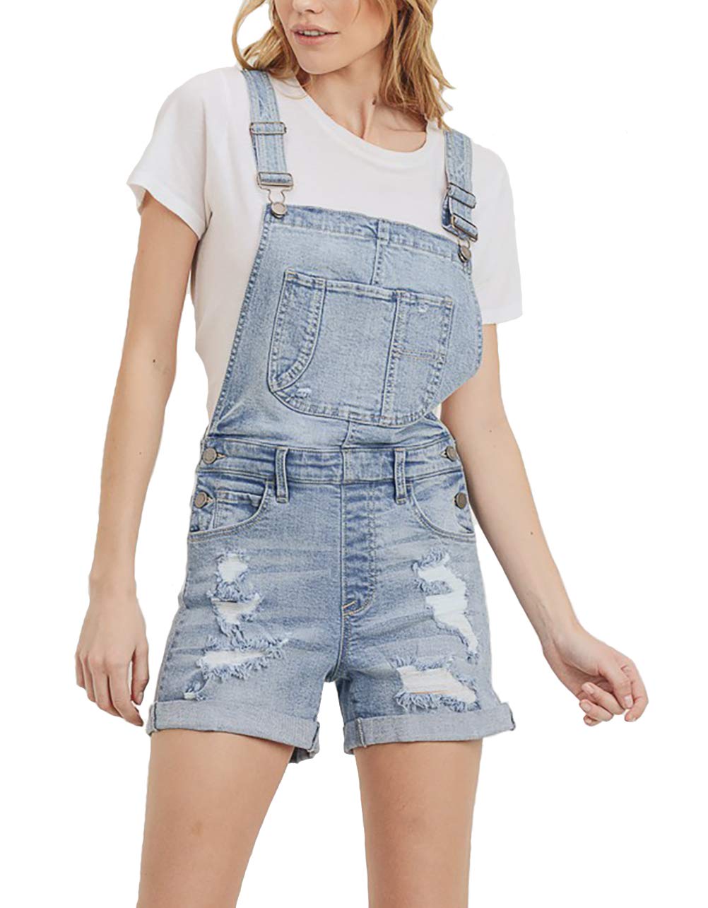 Women's Denim Romper Shorts - Cute Summer Shortalls for Casual Outings, Beach Trips & Outdoor Adventures