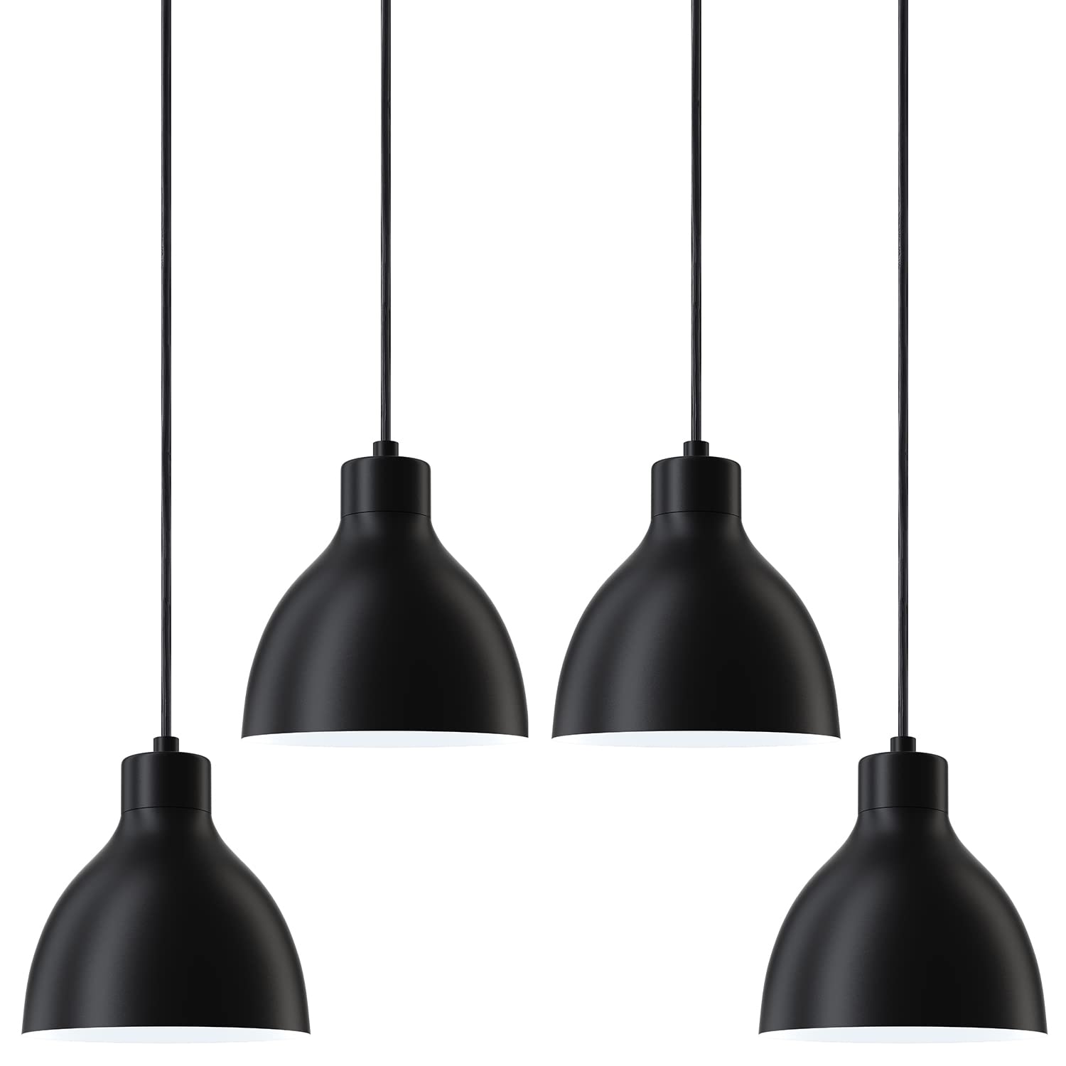 4 Pack Industrial Mini Metal Drum Pendant Lights - Single Kitchen Island Hanging Ceiling Fixtures for Over Sink Bar, Dining Room, Corridor, Entryway & Hallway - Perfect for Modern Farmhouse, Loft & Industrial Style Decor