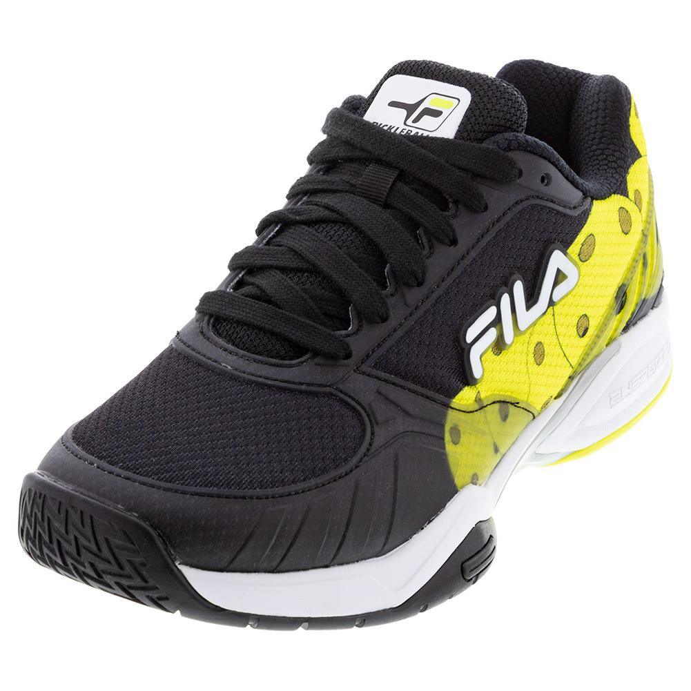 **Best Men's Volley Zone Pickleball Shoes for Indoor & Outdoor Play - Lightweight, Non-Slip, Breathable Black & White Court Sneakers - Perfect for Pickleball, Tennis, and Casual Wear**