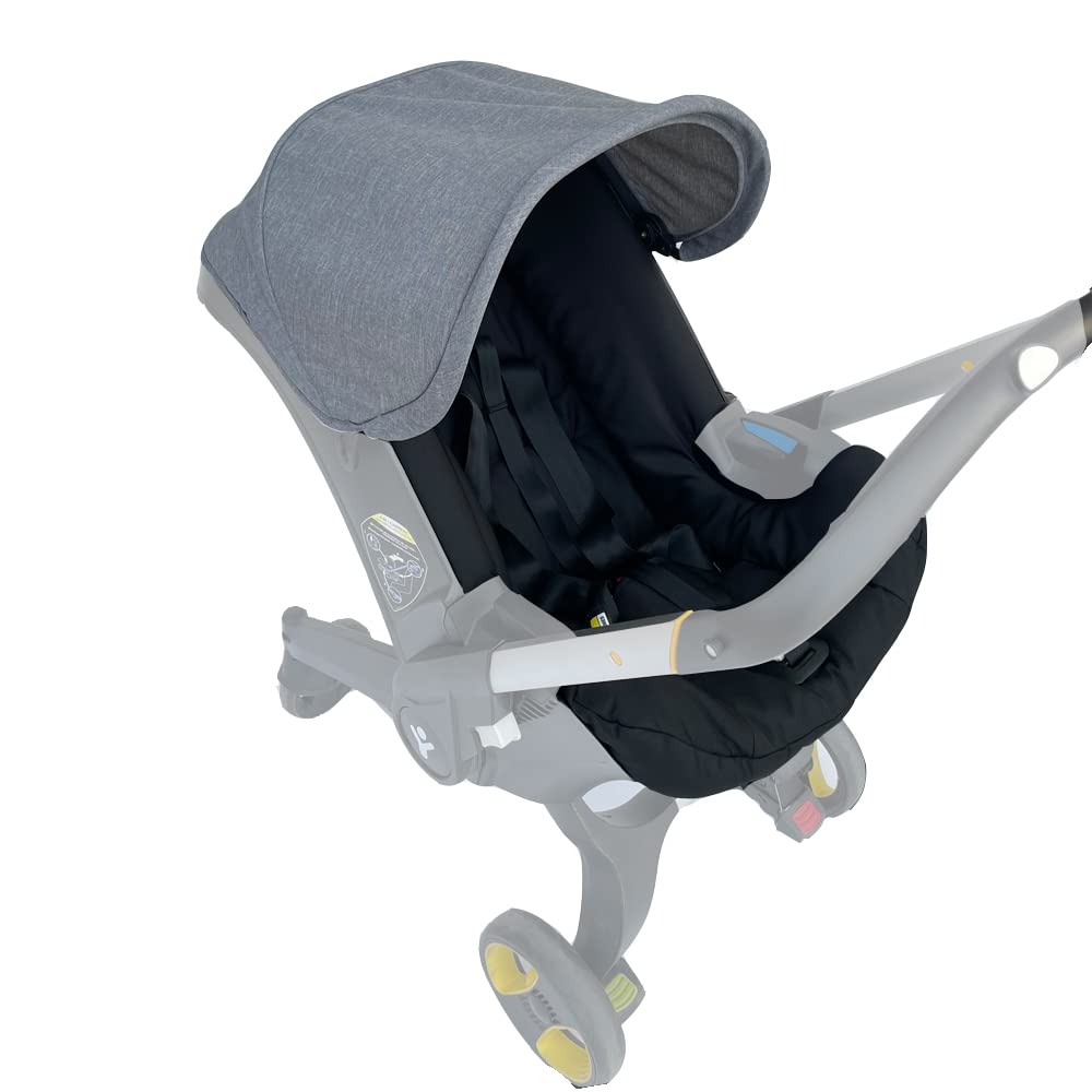 **Doona Car Seat & Stroller Accessories - Seat Cushion Changing Kits, Sun Shade, Stroller Canopy (Black Grey) – Perfect for Travel, Baby Comfort & Outdoor Protection**