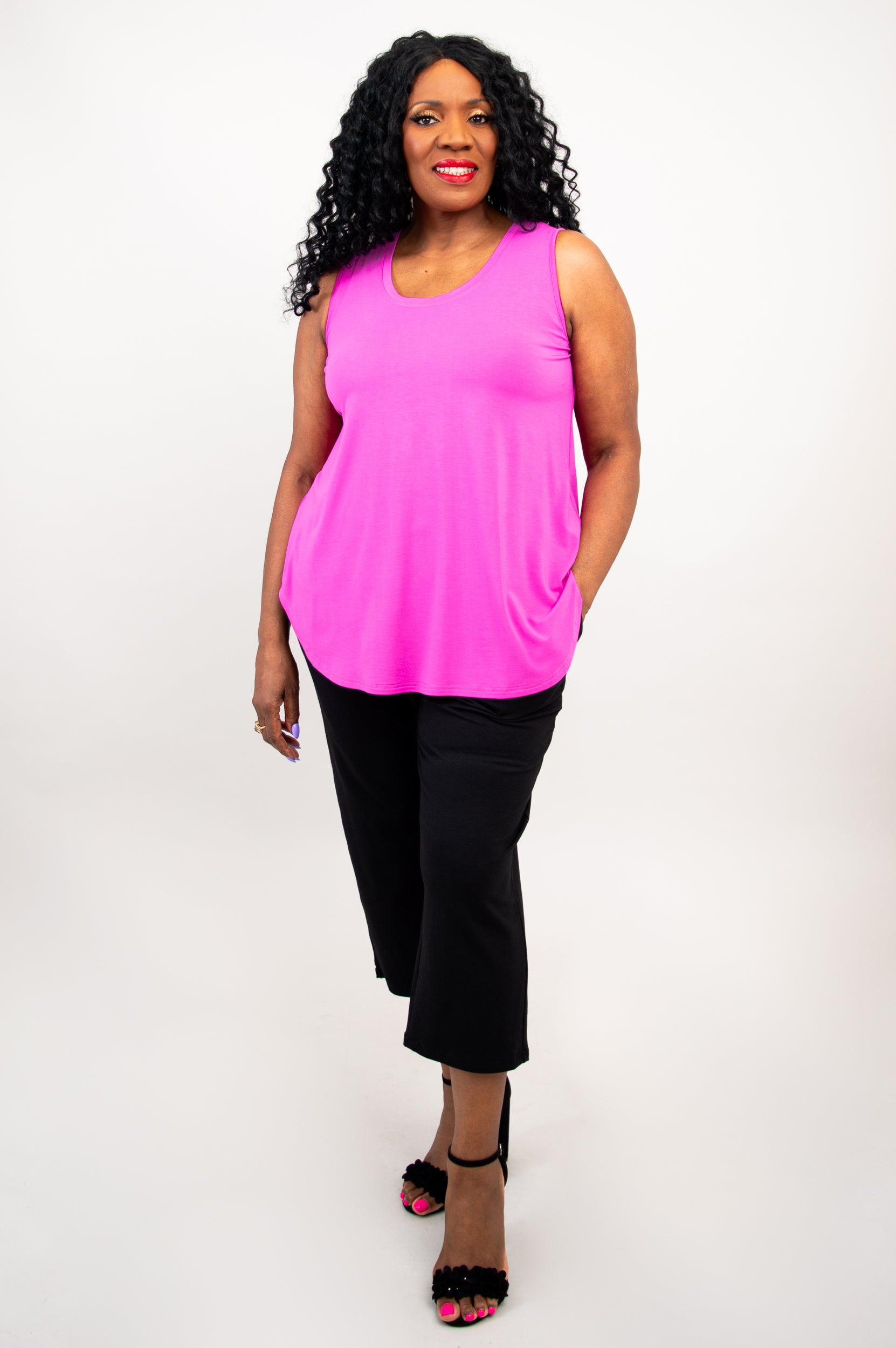Stylish Pink Bamboo Jazz Tank Top for Women | Breathable & Comfortable | Perfect for Yoga, Dance & Summer Outfits