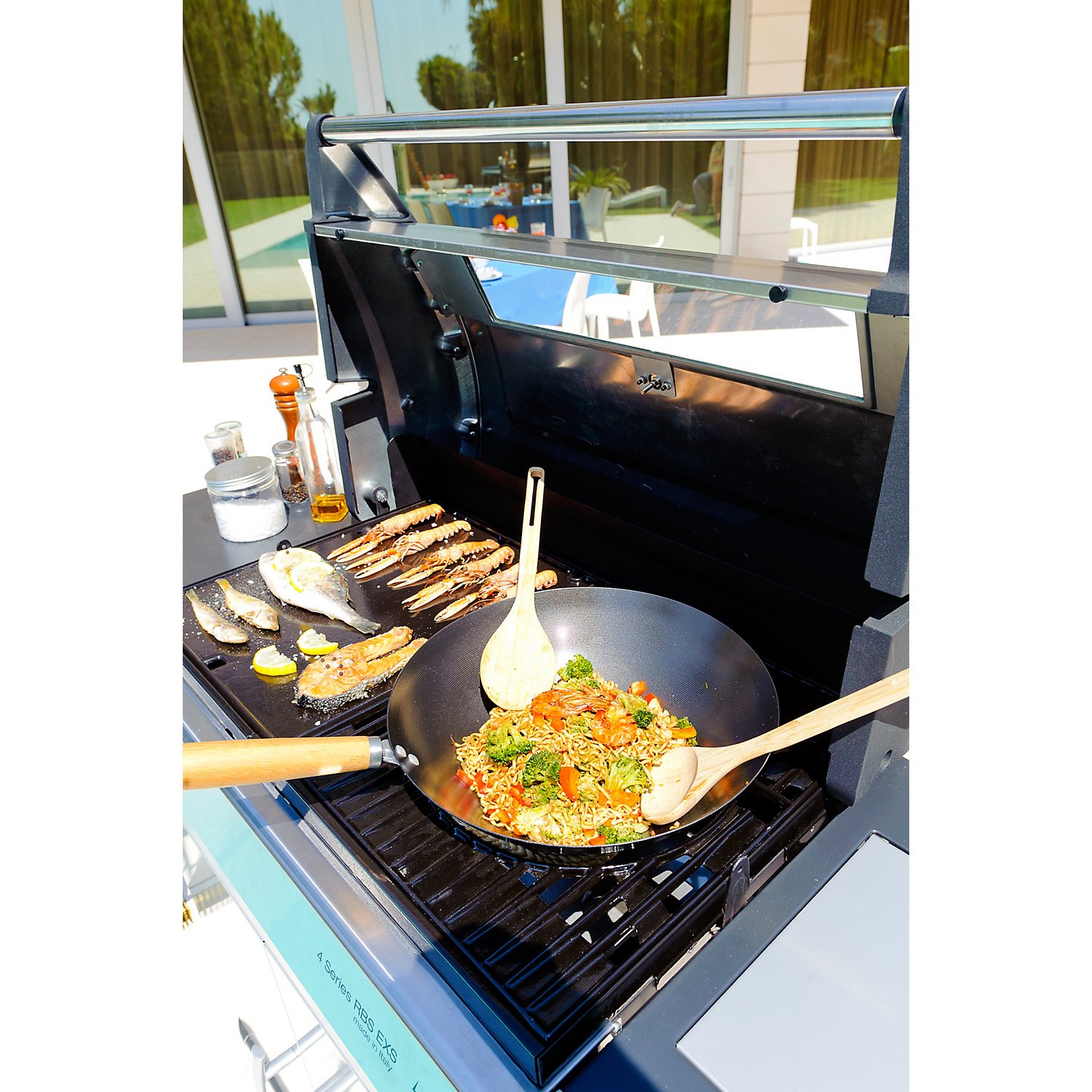 Campingaz Modular Non-Stick Wok Pan - 37x11.2x36cm Black - Perfect for Outdoor Camping Cooking & Asian Stir Fry