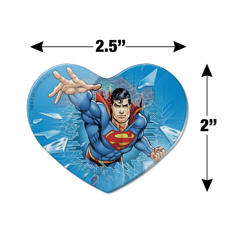 Superman Breaking the Ice Heart Acrylic Fridge Magnet - Fun & Durable Refrigerator Decor for Offices, Kitchens, Dorms - Perfect Gift for DC Comics Fans