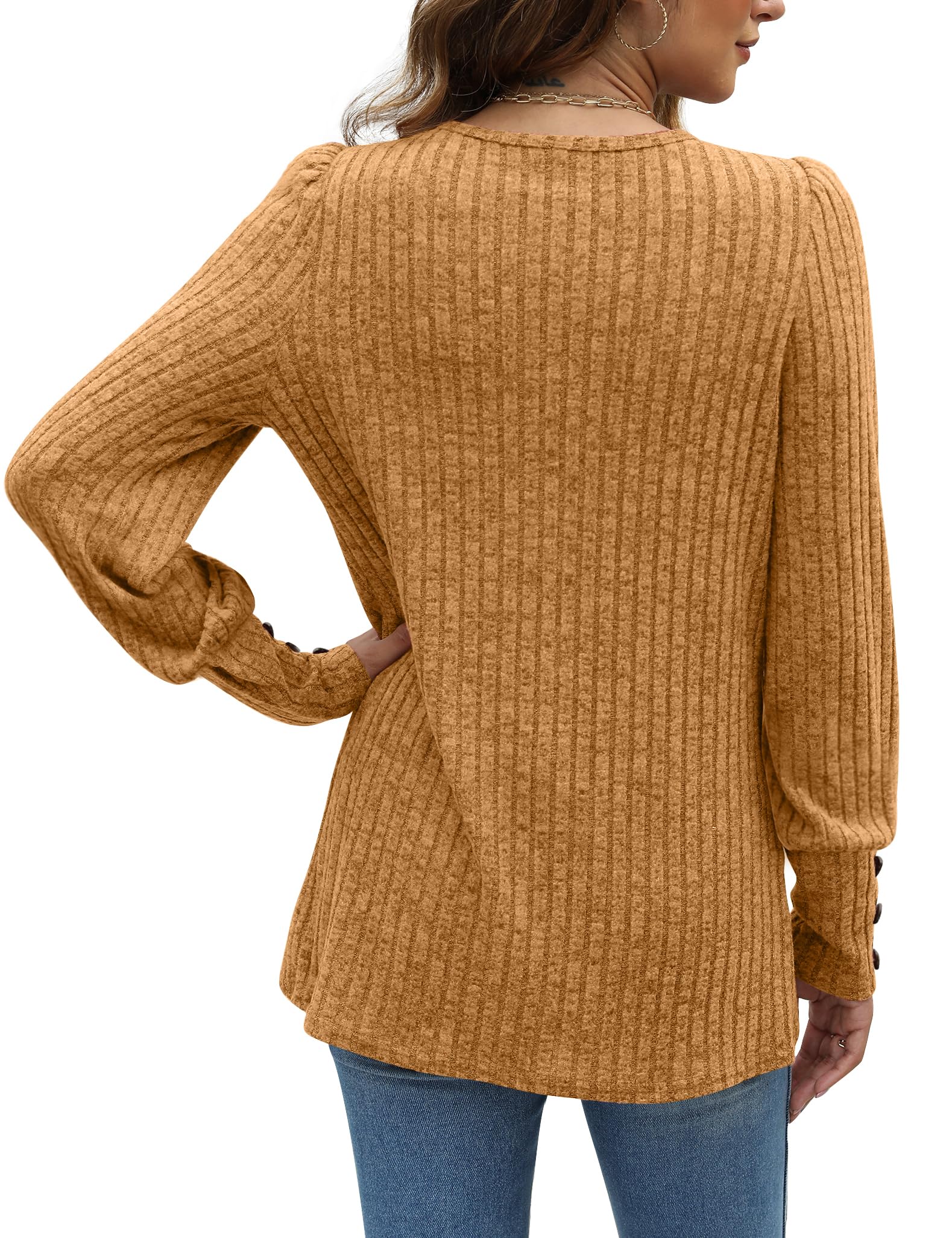 WEESO Women's Lightweight Puffy Lantern Sleeve Tunic Sweater - Casual Pullover Top with Tulip Hem for Fall & Winter | Perfect for Office, Date Night and Weekend Outfits
