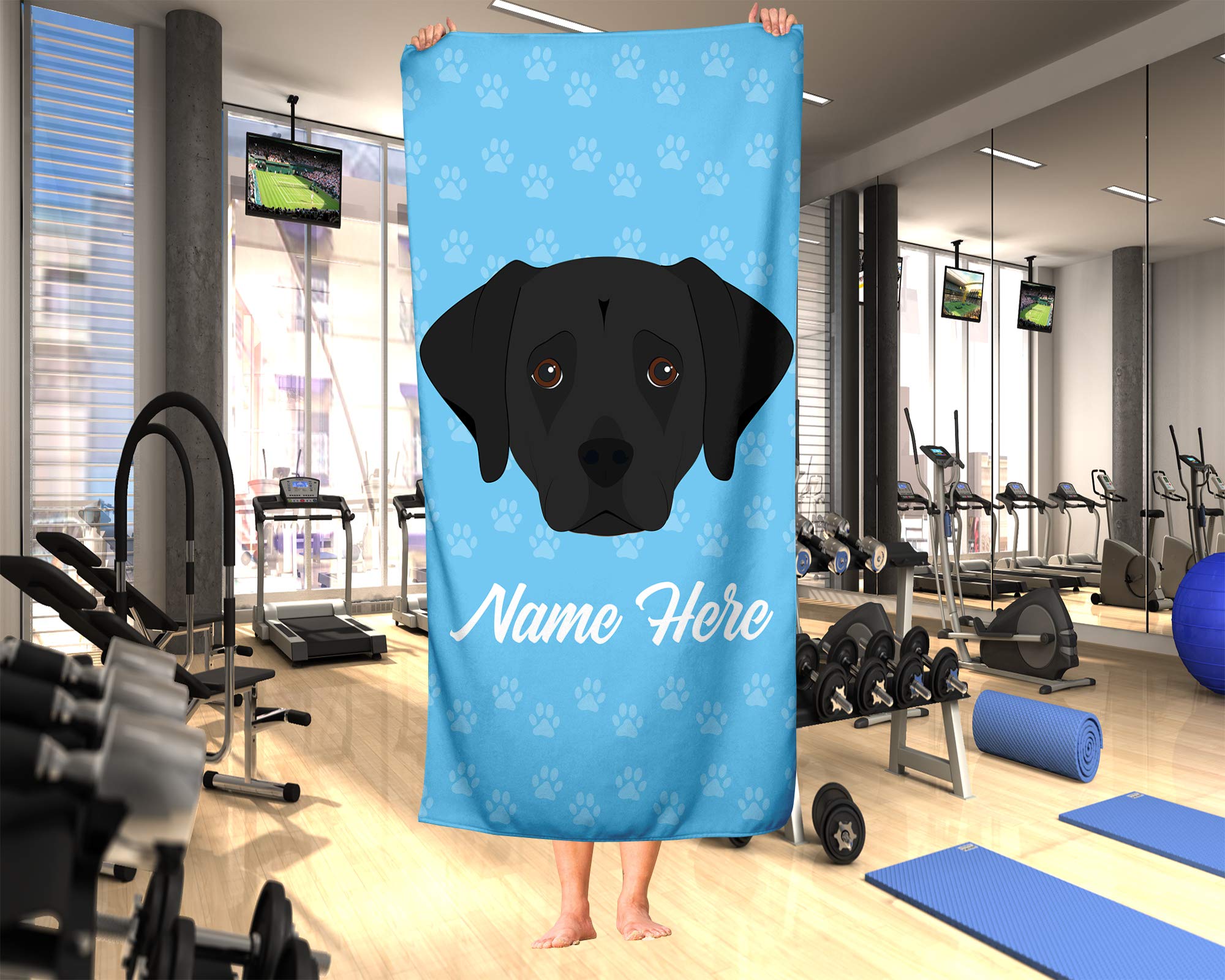 Custom Black Lab Beach & Bath Towels - Large & Medium Sizes for Adults & Kids | Personalized Labrador Retriever Dog Towels for Travel, Pool, Gym, Spa & Home Use