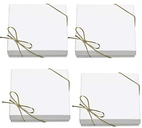 4 Pack Elegant Bracelet Jewelry Gift Box Set with Filler & Bow Strings - Perfect for Wedding, Birthday, Anniversary Gifts & Jewelry Storage