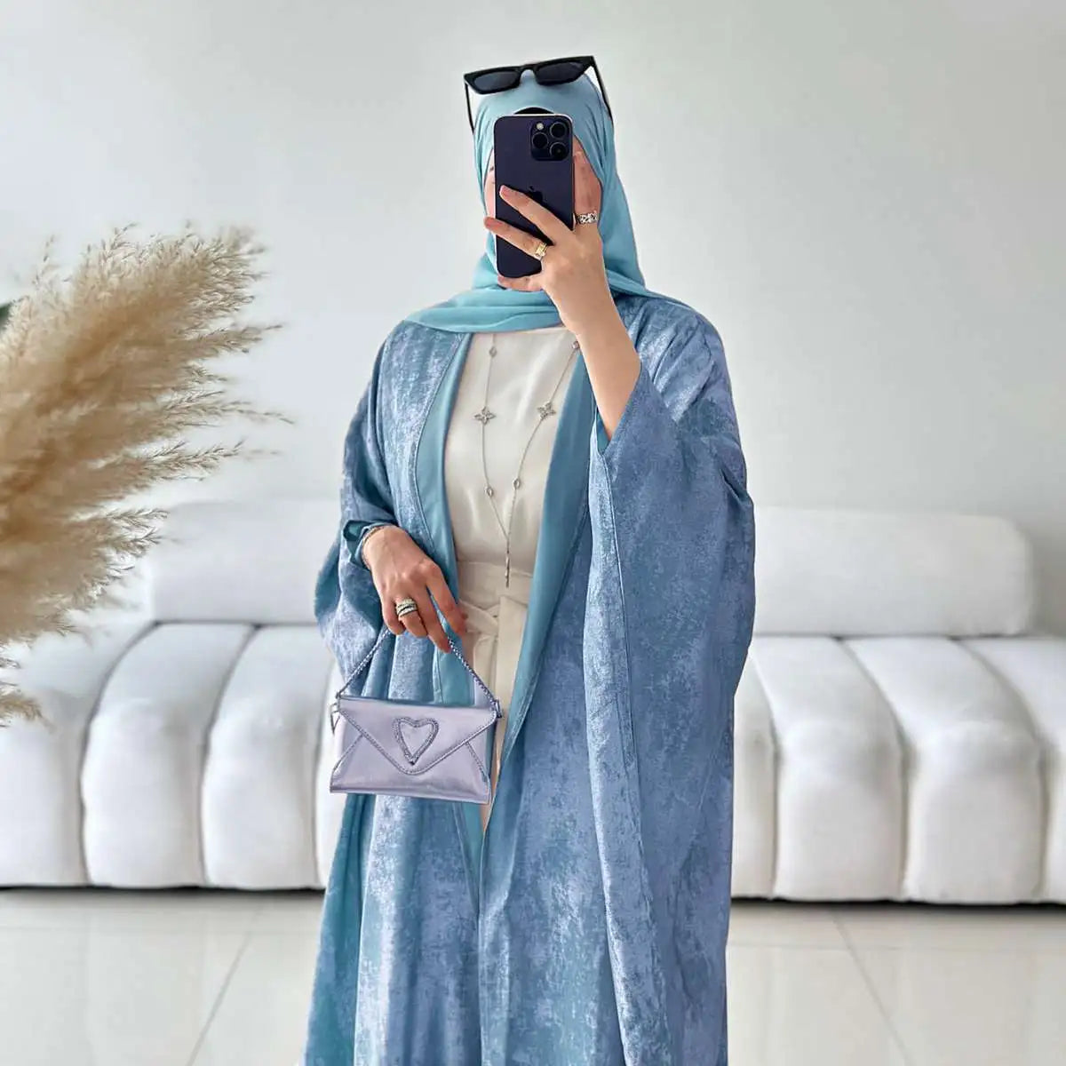 Elegant Muslim Women's Open Abaya Dress - Modest Long Cardigan for Prayer & Daily Wear - Perfect for Hijab Outfits & Special Occasions