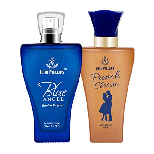 John Phillips™ Blue Angel & French Classic Women's Perfume - Eau De Toilette for Daily Wear | Floral Fragrance for Casual, Office & Date Night | Long-Lasting French Perfume for Women