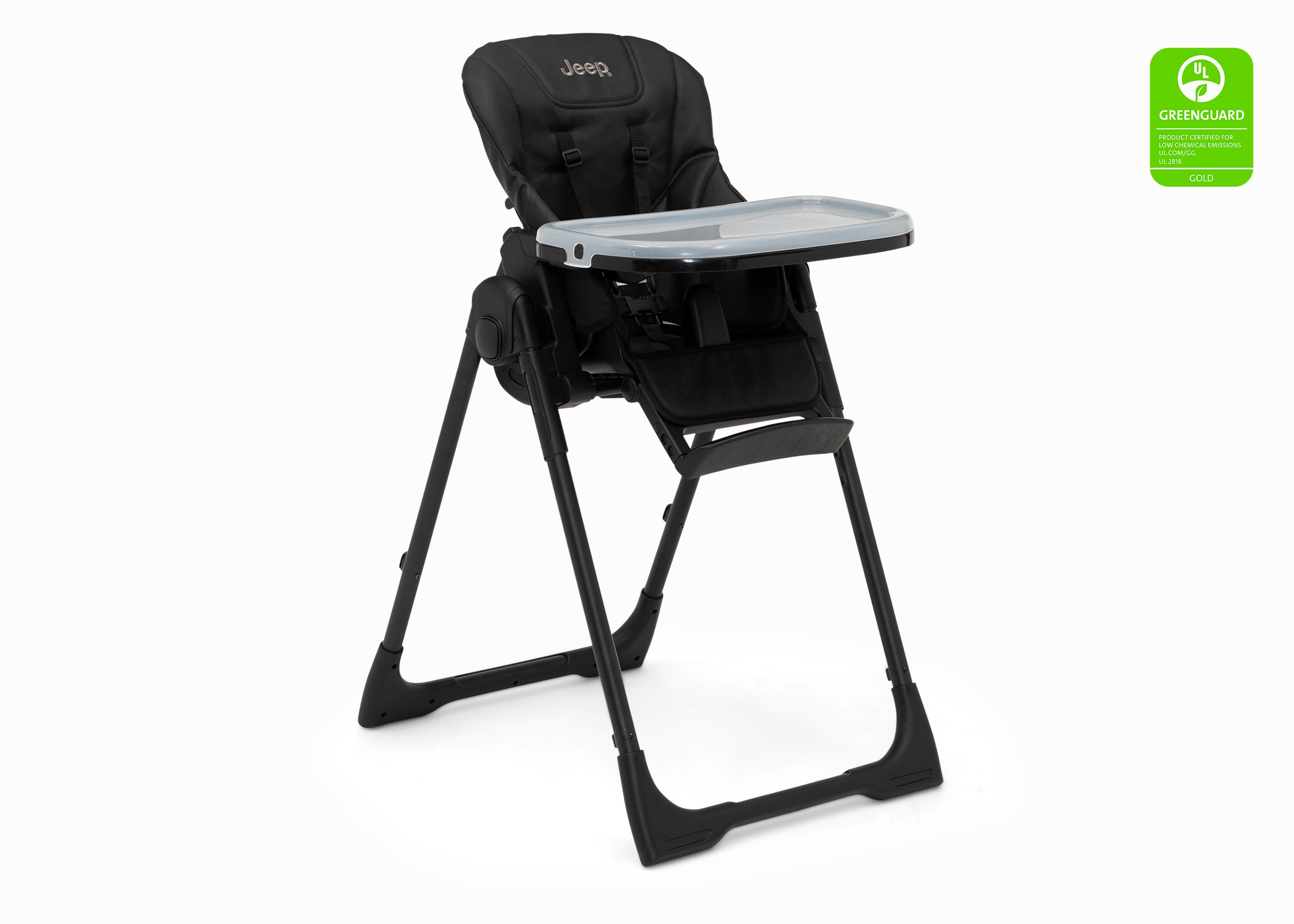 Jeep Classic Black Convertible 2 in 1 High Chair for Babies & Toddlers - Adjustable Height, Recline & Footrest - Perfect for Dining, Feeding & Playtime at Home or Restaurant