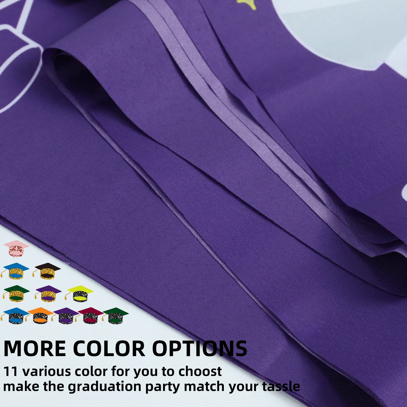 Class of 2025 Graduation Banner - Purple & Gold Porch Sign for 2025 Graduates Party | Outdoor & Indoor Graduation Decorations 2025 | Perfect for Graduation Ceremony, Backyard Party & Photo Backdrop