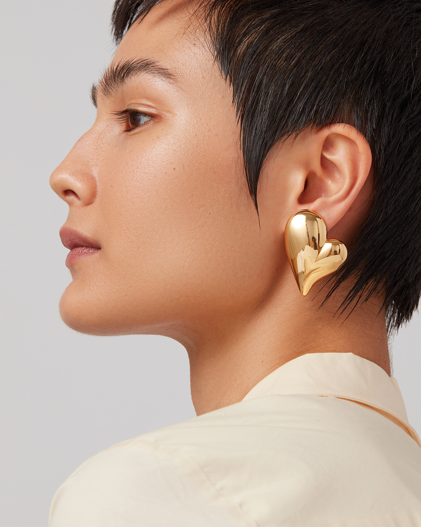 Trendy Heart Button Clip-On Earrings for Women - Fashion Jewelry for Parties, Weddings & Everyday Wear