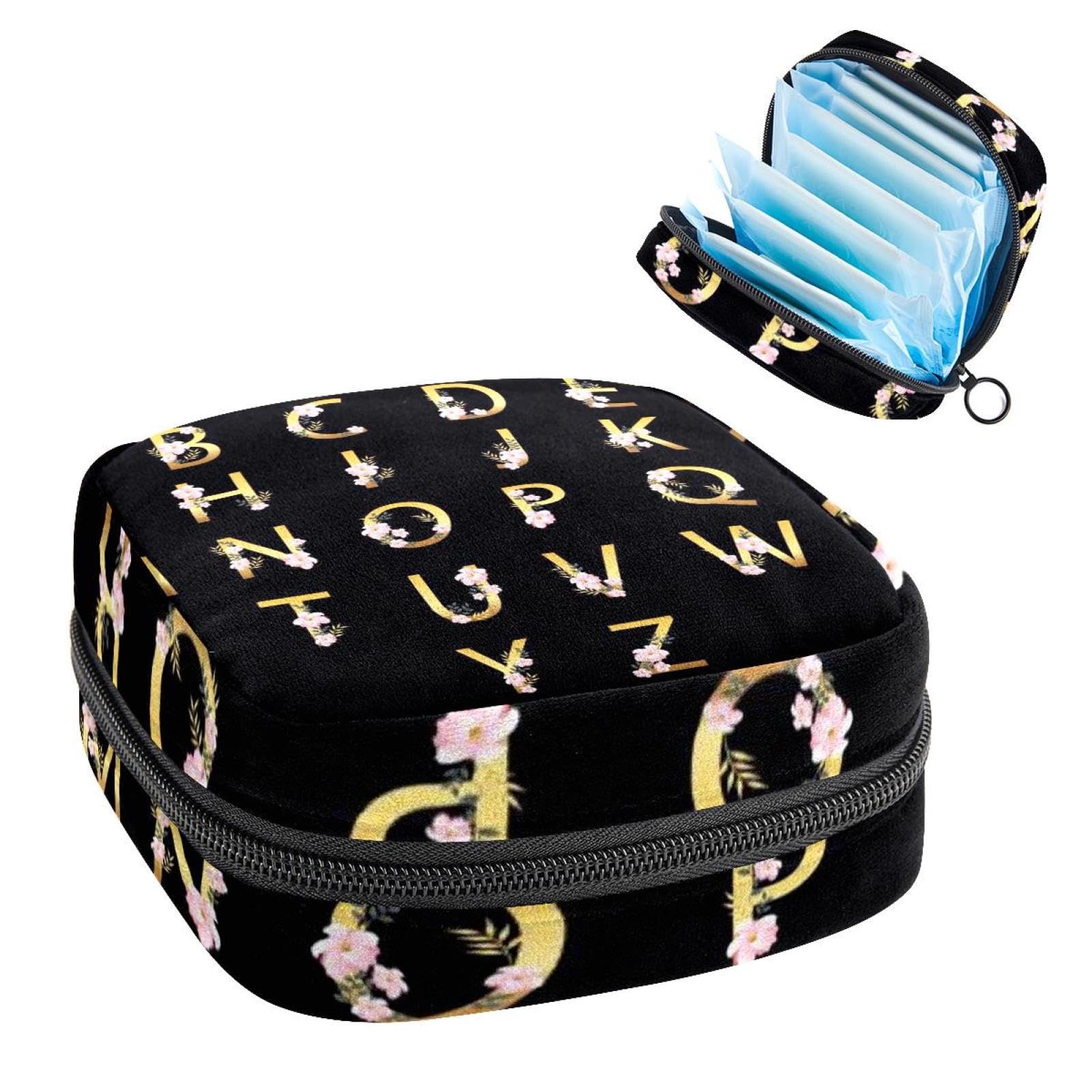 **Elegant Floral Pattern Menstrual Cup & Pad Organizer Pouch - Portable Hygiene Storage Bag for Women & Girls - Perfect for Travel, Gym, and Daily Use**