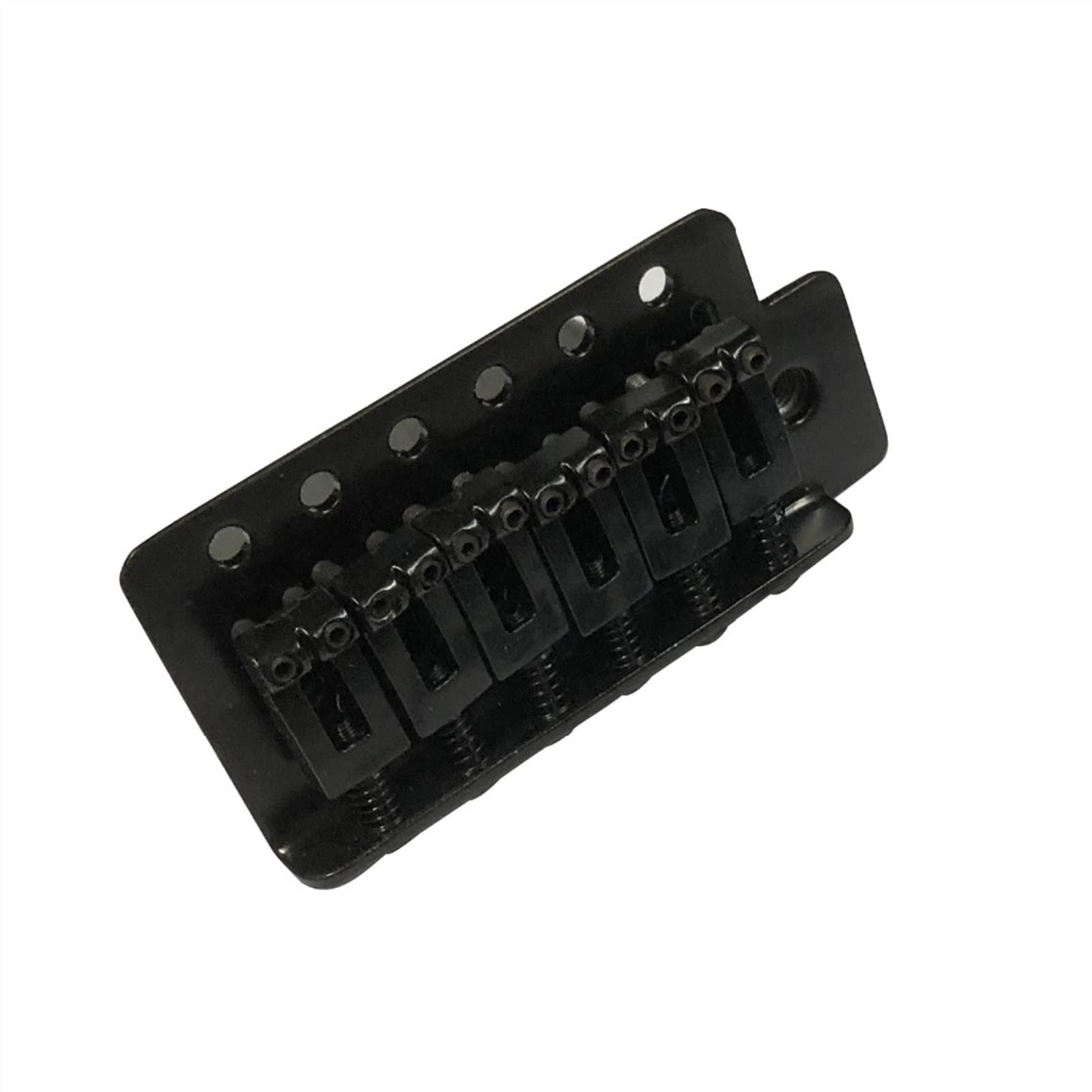 6-Piece Chrome Guitar Bridge Saddle Set for Fender Strat ST Electric Guitar - Black | Replacement Parts for Guitar Bridge Repair & Maintenance | Perfect for Home Studio, Live Performances & DIY Guitar Upgrades