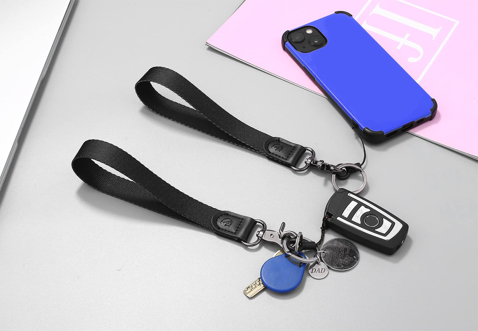 Durable Wristlet Keychain with Adjustable Lanyard - Hands-Free Key Holder & Phone Strap for Keys, ID Cards, Essentials - Perfect for Work, Travel, Gym, Hiking, Shopping, Commuting, Office & Outdoor Activities - Ideal for Concerts, Running Errands, Grocery Shopping, Dog Walking & Airport Security