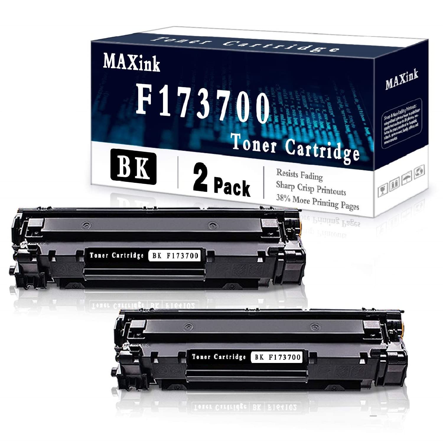 2 Pack Black Toner Cartridge Compatible for Canon F173700 Printer - High Yield Replacement for Home & Office Printing Needs - MAXink