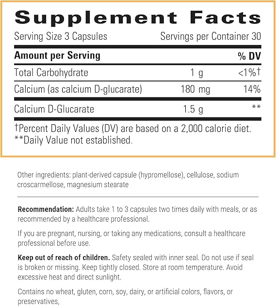Integrative Therapeutics Calcium D Glucarate Supplement - Supports Detox & Hormone Balance - Perfect for Liver Health & Estrogen Metabolism