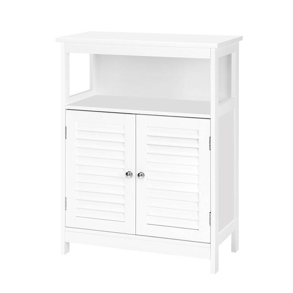 Modern Buffet Sideboard Cabinet - White Kitchen & Bathroom Storage Cupboard with Shelves for Hallway, Dining Room & Living Room Organization