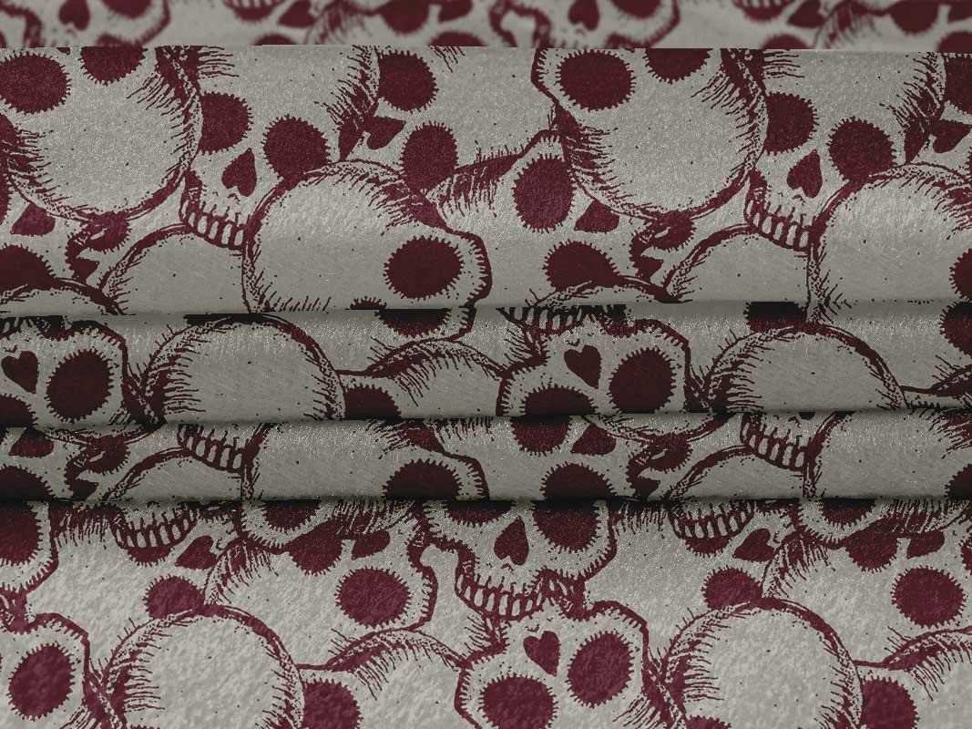 oneOone Velvet Muesli Fabric Skull Print Fabric by The Yard - 58 Inch Wide DIY Sewing Material for Gothic Clothing, Costumes, Home Decor & Craft Projects