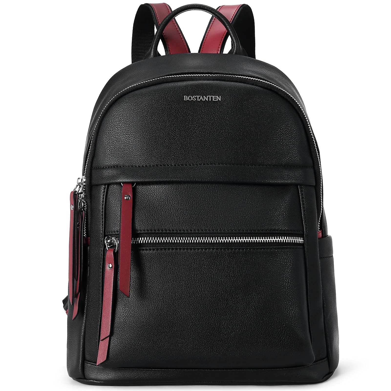 BOSTANTEN Genuine Leather Women's Backpack Purse - Stylish Travel Backpack for College, Work & Daily Use - Fashionable Casual Daypack (Black) - Perfect for Commuting, Shopping & Weekend Getaways