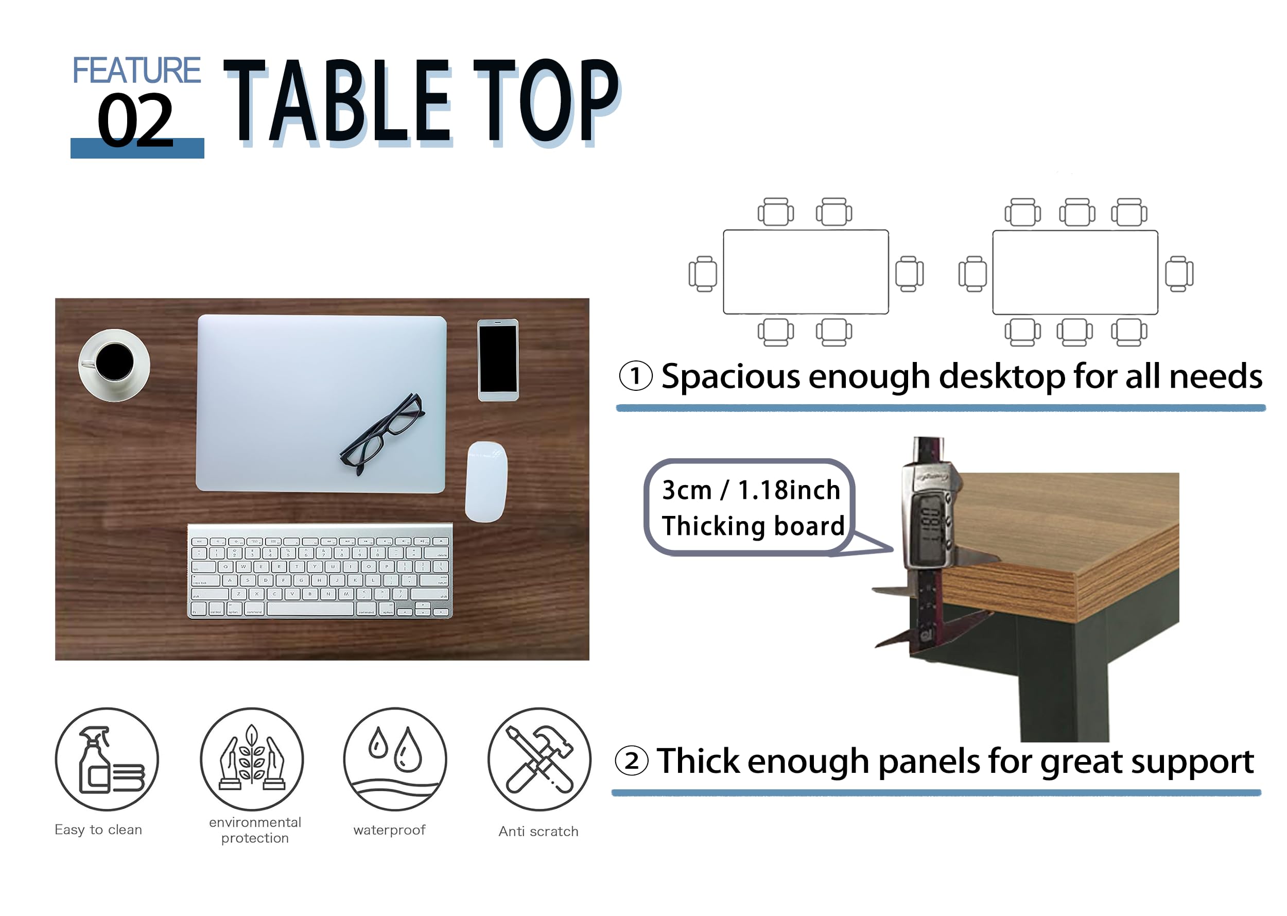 24x48 Inches Large Modern Industrial Writing Computer Desk - Simple Study & Laptop Table for Home Office (Brown) | Perfect for Small Spaces, Remote Work & Notebook Use