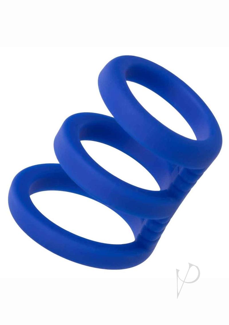 Admiral Triple Silicone Cock Cage - Blue | Comfortable & Secure Male Chastity Device for BDSM, Locktober & Long-Term Wear | Perfect for Couples Play, Tease & Denial Scenes