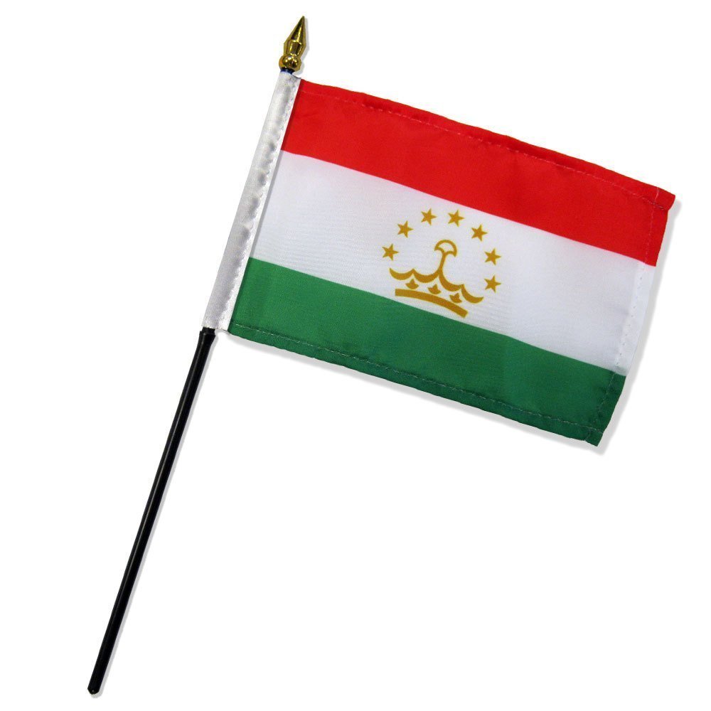 Tajikistan 4x6 Inch Mini Desk Stick Flag - No Base Included - Perfect for Office Decor, School Projects & International Events