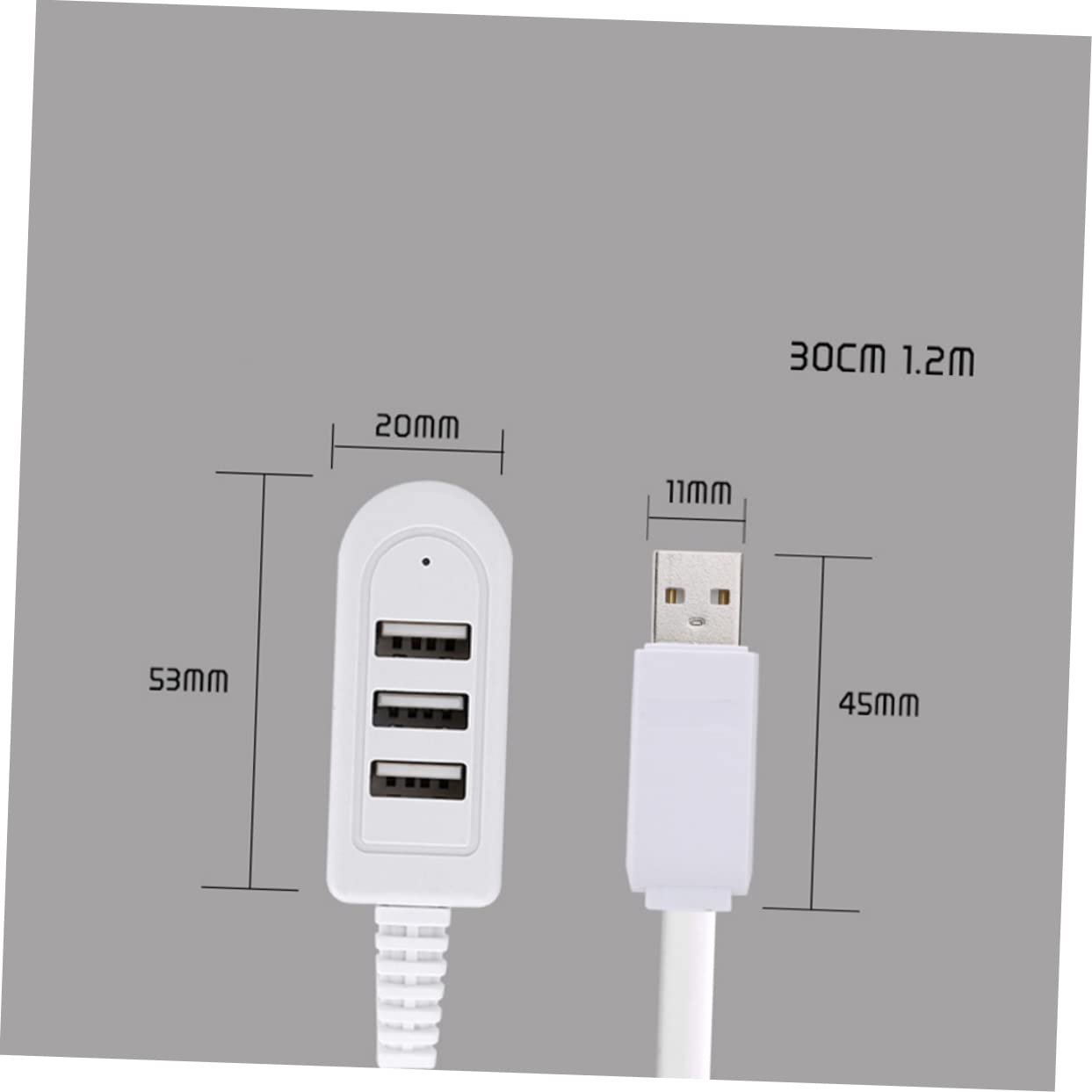 Housoutil 2-Pack 3A Fast Charging USB Hub with 3 Ports - High-Speed Multi-Port Extension for Desktop, Laptop, iPad, iPhone - Perfect for Home Office, Gaming & Travel Accessories