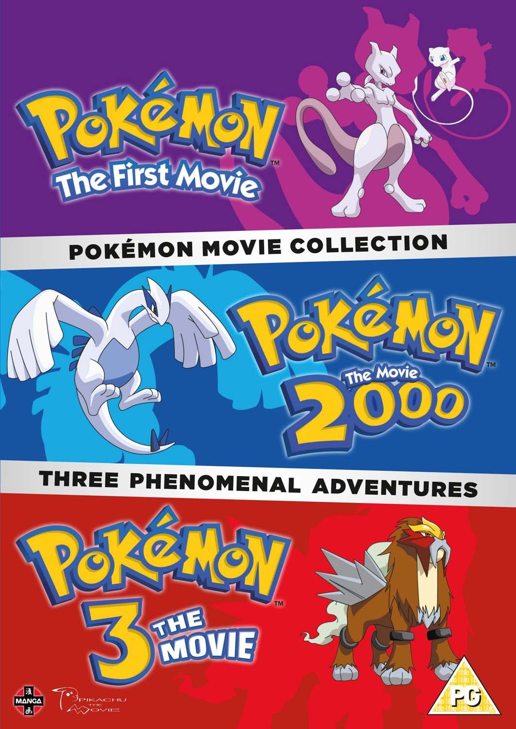 Pokemon Triple Movie Collection: Movies 1-3 [DVD] [Region Free] - Perfect for Pokemon Fans & Family Movie Nights