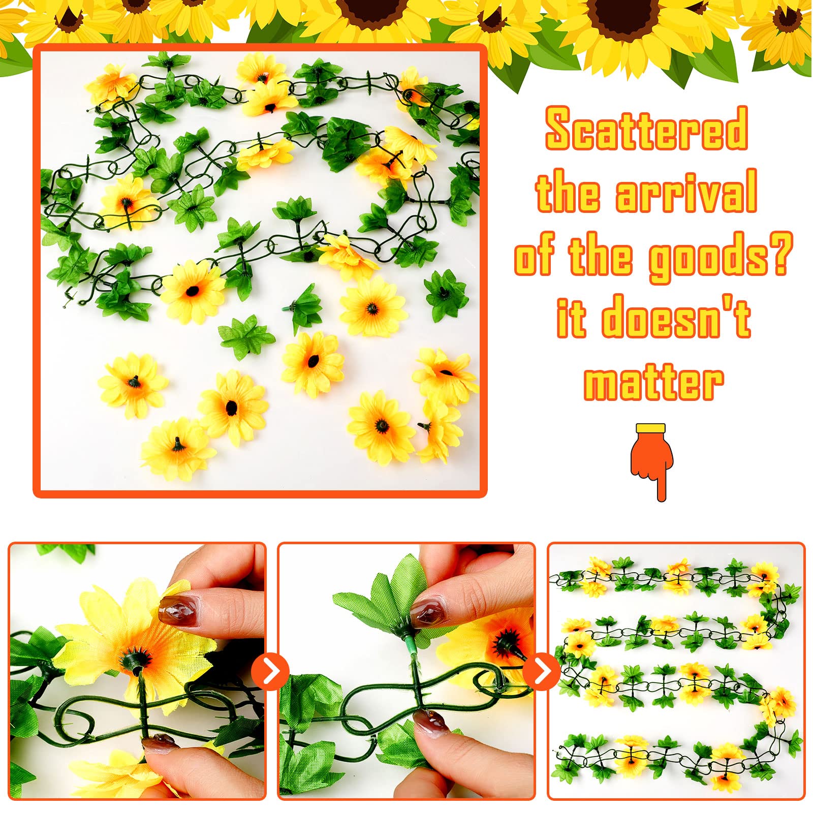 33-Piece Sunflower Party Decorations Set - Happy Birthday Banner, Cake Topper, Cupcake Toppers, Garland, Tissue Fans, Paper Pom Poms & Balloons for Sunflower-Themed Birthday Parties & Baby Showers