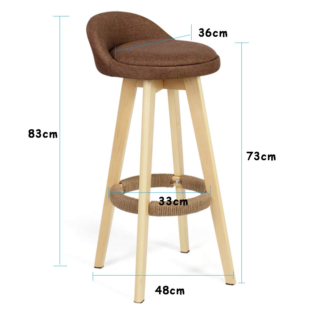 360° Swivel Bar Stools with Linen Seat & Wood Frame - Adjustable Height Dining Chairs for Pub, Café, Breakfast Bar, Counter & Kitchen - Perfect for Entertaining, Small Spaces & Modern Home Decor