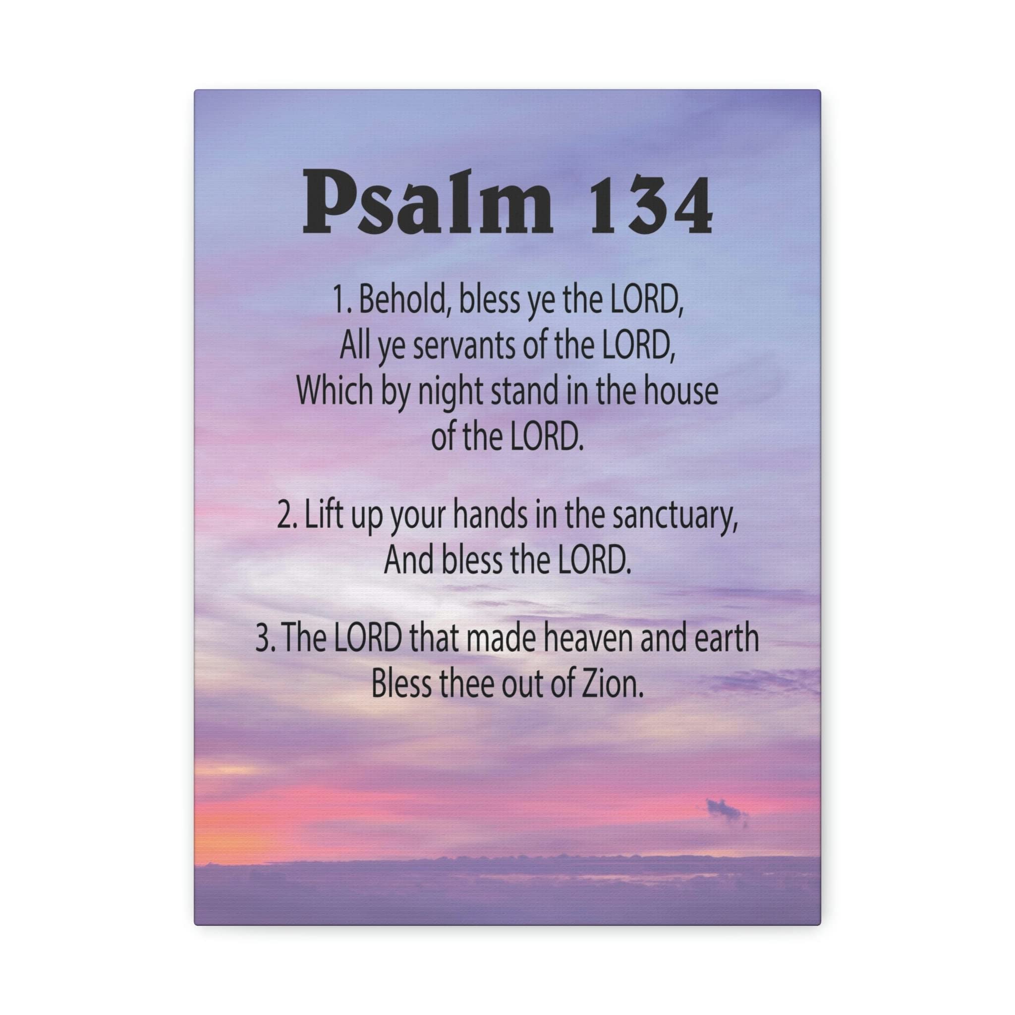 Christian Wall Art Canvas - Bible Verse Psalm 134 House of The Lord - Inspirational Scripture Home Decor for Living Room, Bedroom & Church