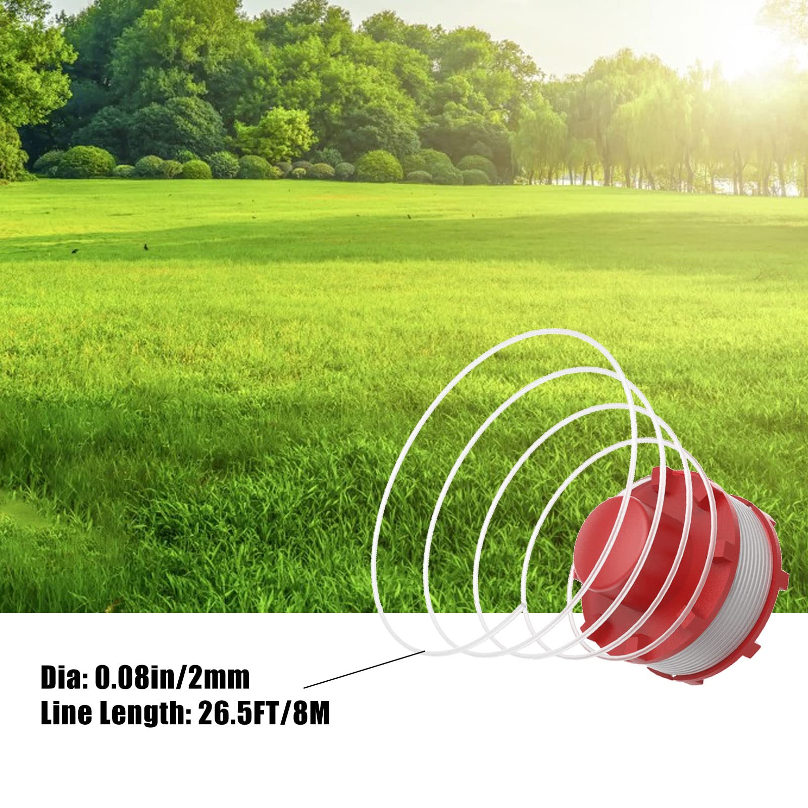 5 Pack Replacement Trimmer Line Spools for EIN-hell GE-CT 36/30 Li E Solo AGILLO 36/255 BL AGILLO 18/200 - 2mm Diameter 8m Length - Compatible with Grass Trimmers & Lawn Edgers - Perfect for Yard Maintenance & Landscaping