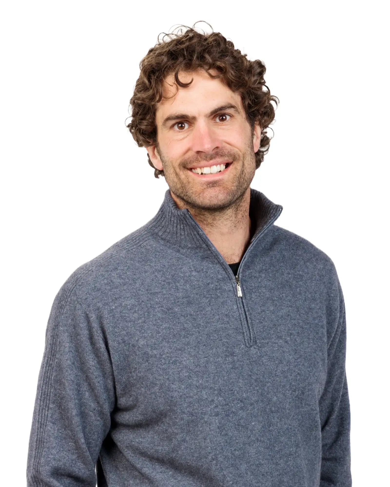 Sky Blue Lightweight Half Zip Merino Wool Sweater for Men & Women - Soft Breathable Pullover for Hiking, Travel & Outdoor Activities - NB336