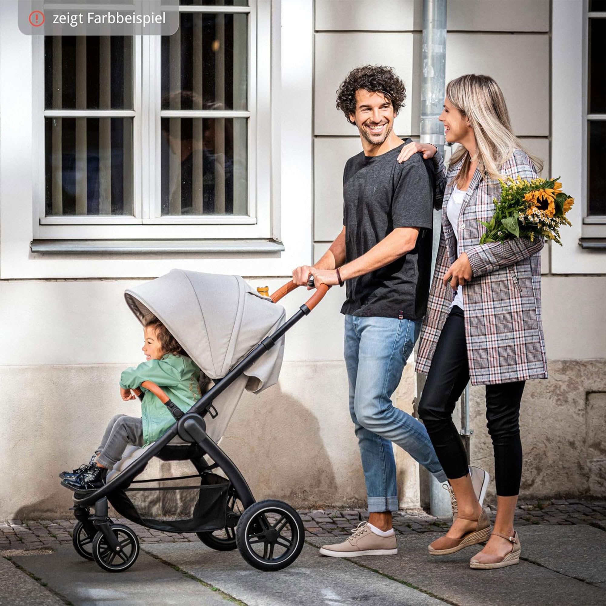 Hauck Uptown Deluxe Stroller - Lightweight Compact Foldable Baby Stroller with One-Hand Fold, Adjustable Reclining Seat & Handle, Cup Holder, Supports Up to 55 lbs - Perfect for Travel, Shopping & Daily Walks (Melange Beige)