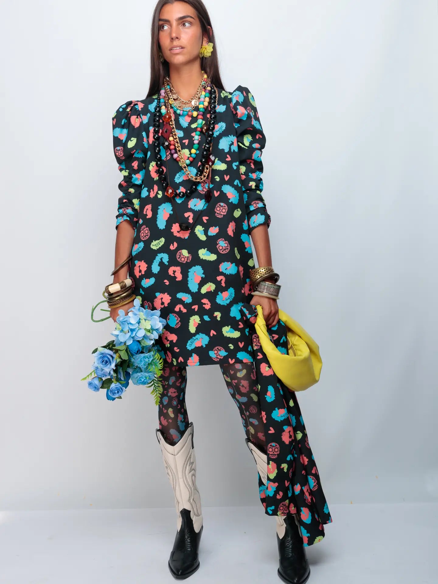 Skull Print Lupita Robe - Stylish and Comfortable Women's Kimono Robe for Lounge Wear, Spa, and Home Relaxation