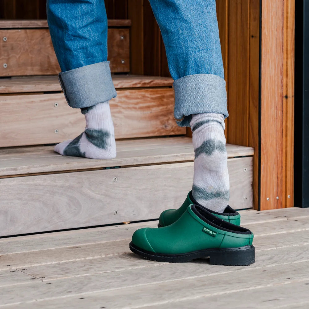 Merry People Billie Clog in Alpine Green - Waterproof Garden & Outdoor Shoes for Women - Perfect for Gardening, Beach Walks & Errands
