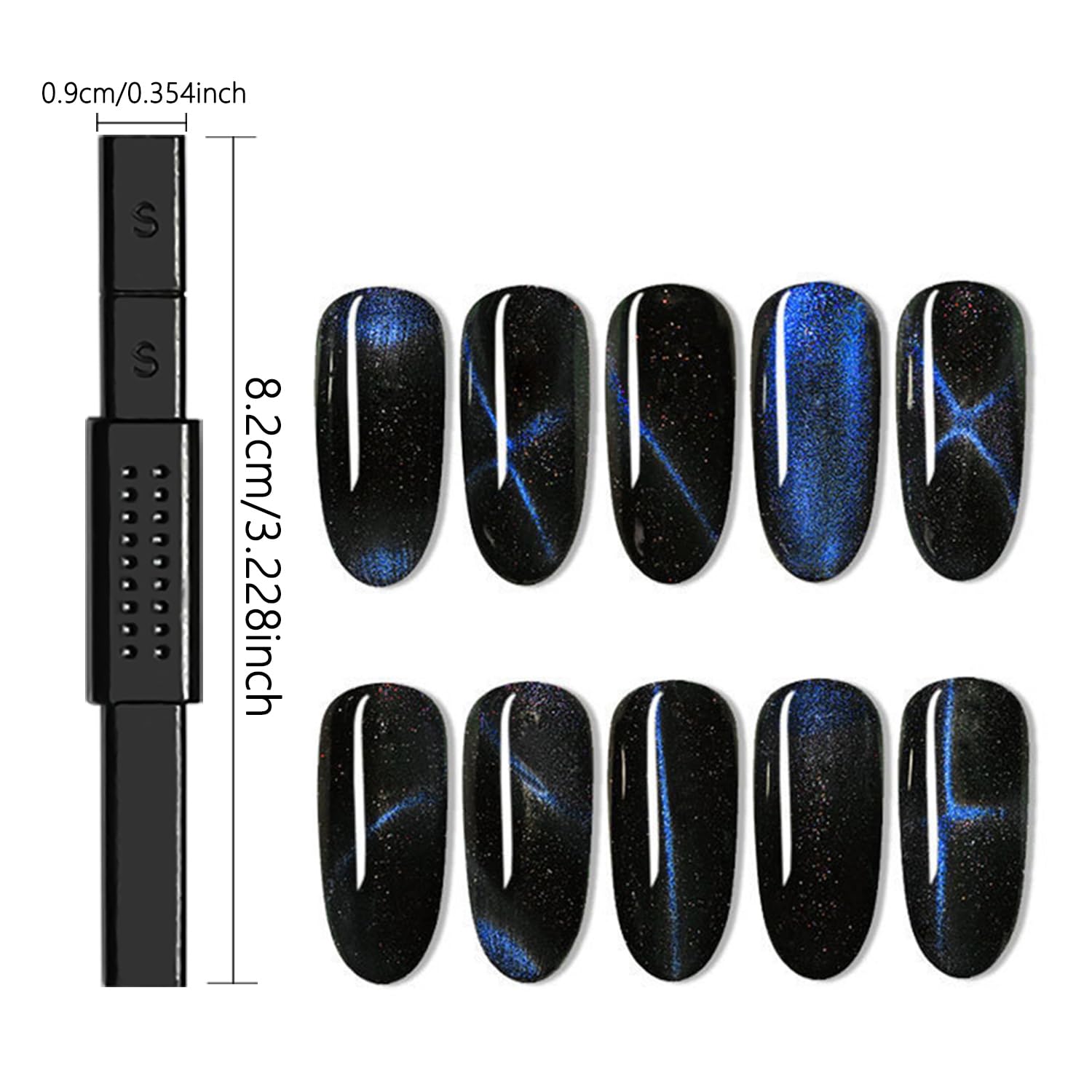 15-Piece Nail Magnet Set for Cat Eye Polish - DIY Gel Nail Art Tools