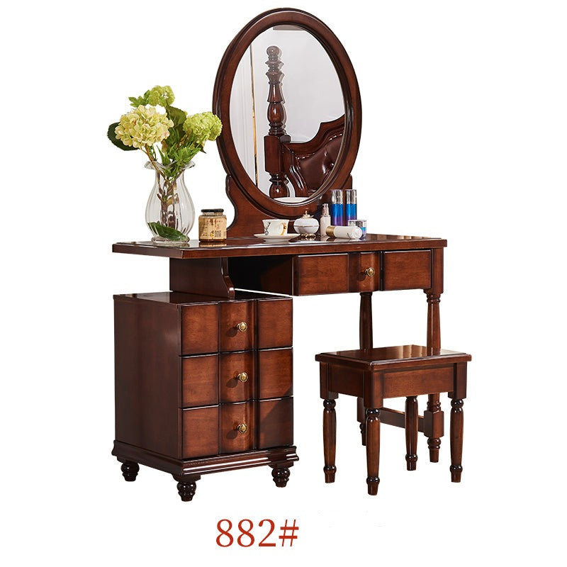 CHARLOTTE Hilton American Country Style Vanity Dressing Table with Mirror - Perfect for Bedroom Makeup & Jewelry Organization