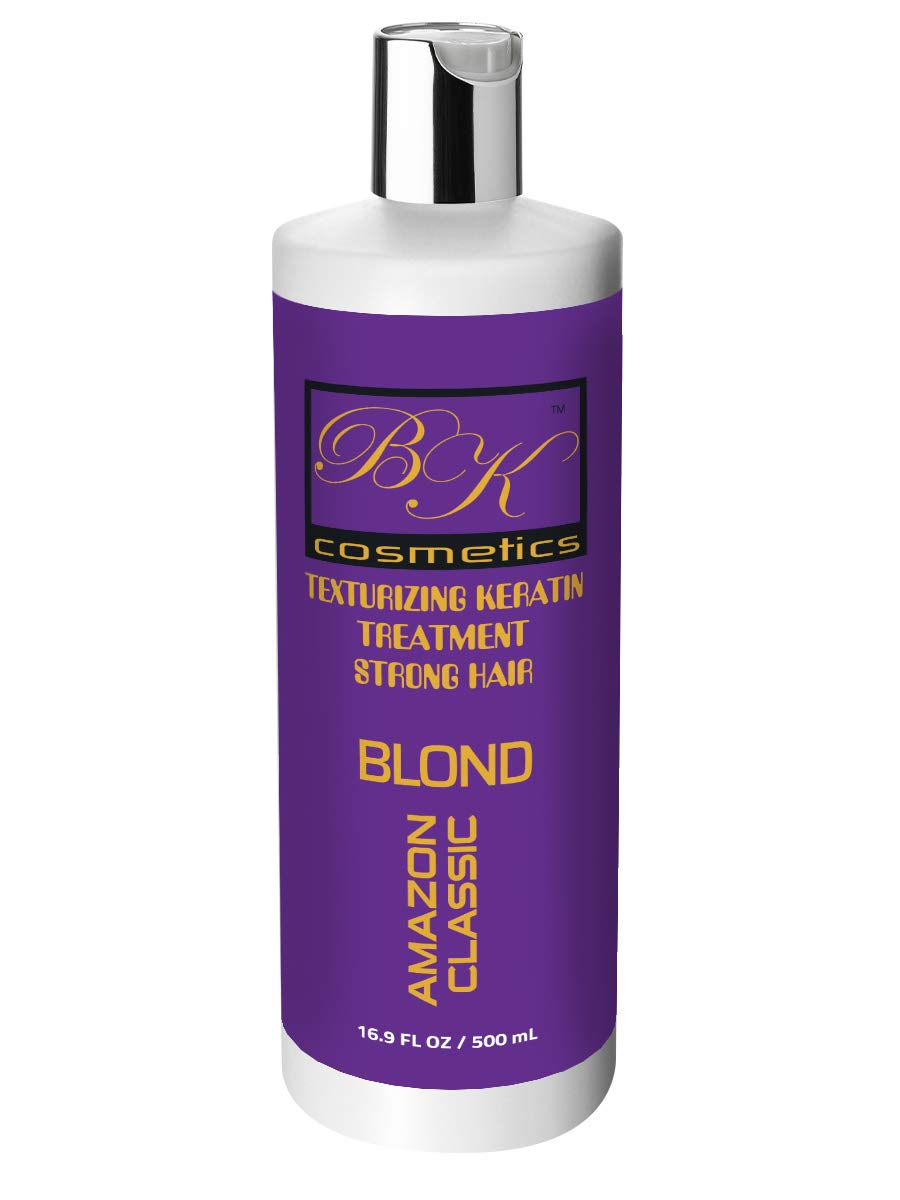Keratin BK Cosmetics Amazon Classic Blowout Blonde - Brazilian Complex Hair Straightening & Smoothing Treatment (16.9 fl oz/500 ml) for Frizz-Free, Shiny Blonde Hair | Salon-Quality At-Home Use