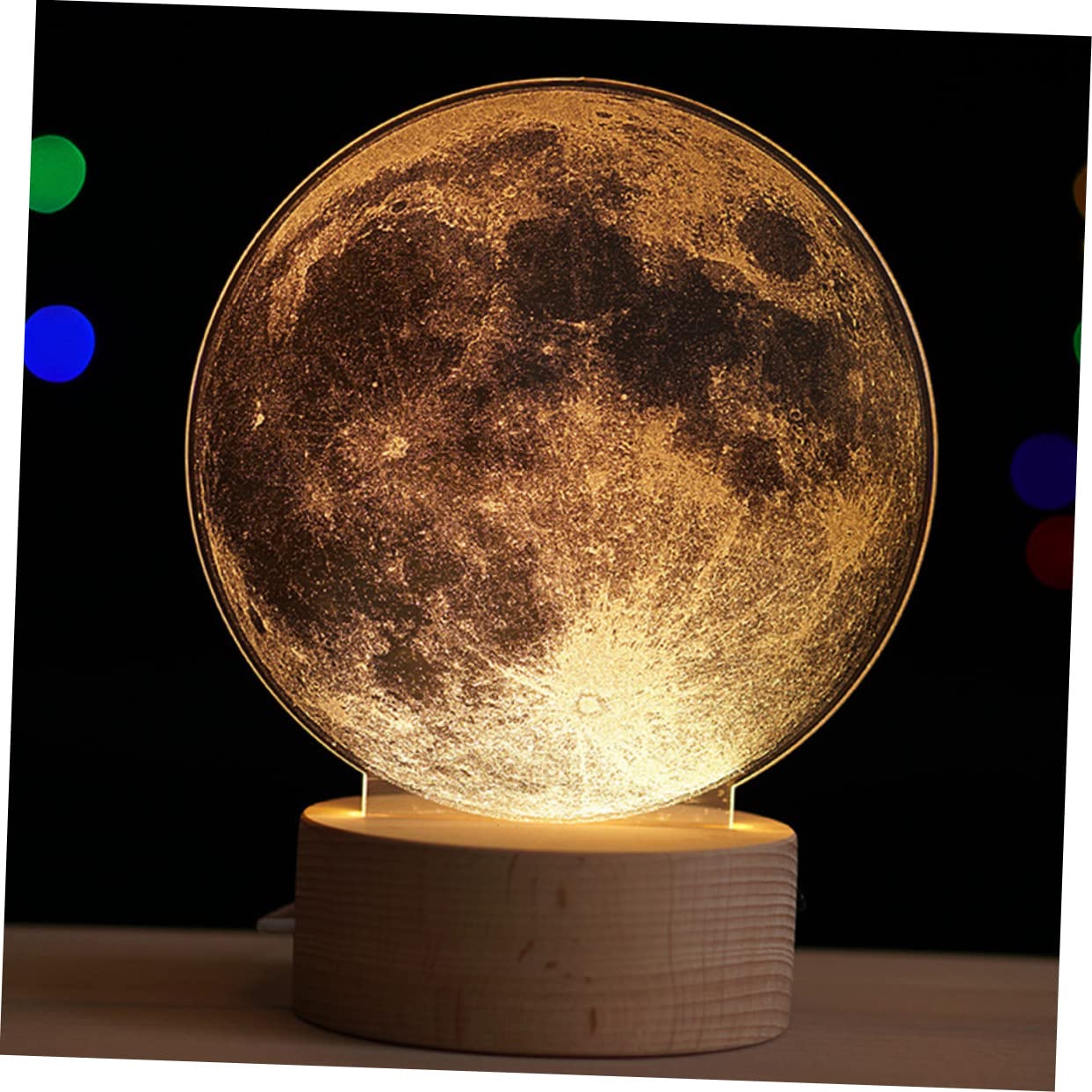 OSALADI 3D LED Night Light - Dandelion Moon Nightlight with Touch Control, Decorative Bedside Lamp for Bedroom, Kids Room, Nursery | Perfect for Nighttime Reading, Relaxation & Safe Navigation