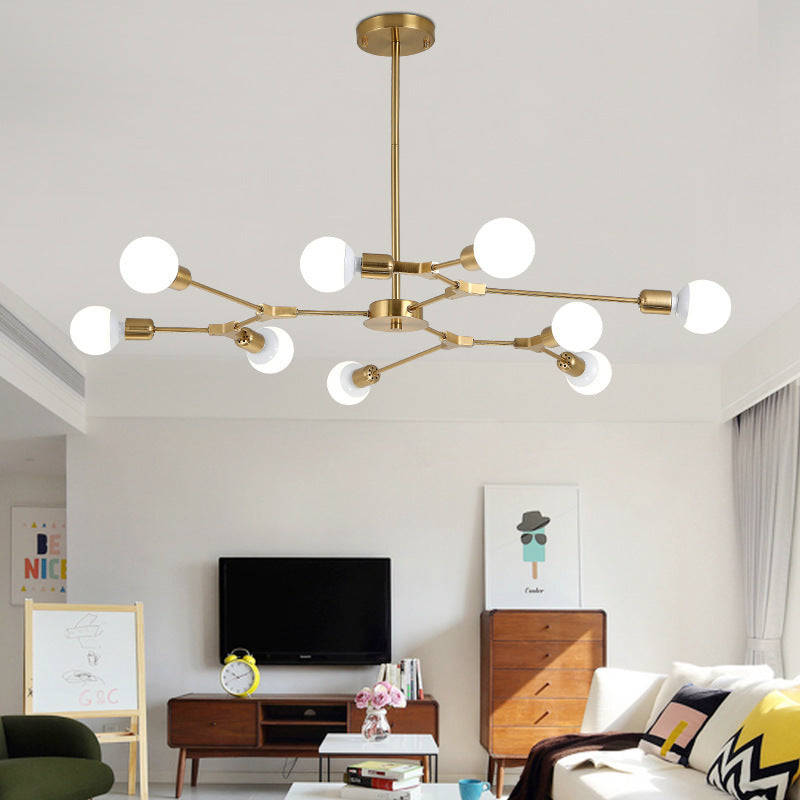 Modern Rotatable Sputnik Chandelier - Adjustable Mid-Century Ceiling Light Fixture for Dining Room, Living Room & Bedroom Decor