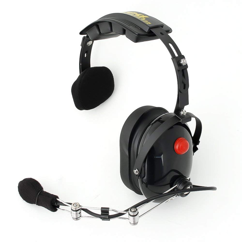 Rugged Radios Single Side Over-The-Head Headset for Racing Communications - 5-Pin Input Jack with Wire Boom Mic & Push-to-Talk - Perfect for Motorsports, Off-Roading & Track Racing