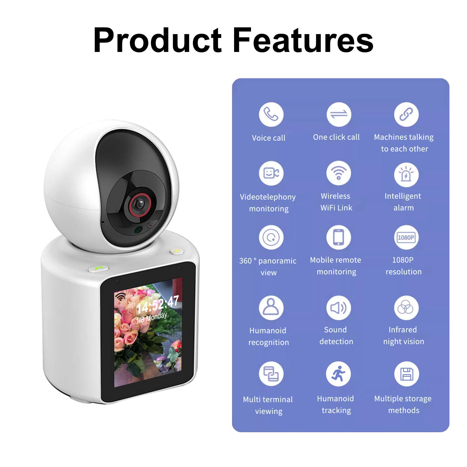 1080P Two-Way Video Calling Security Camera with 2.8