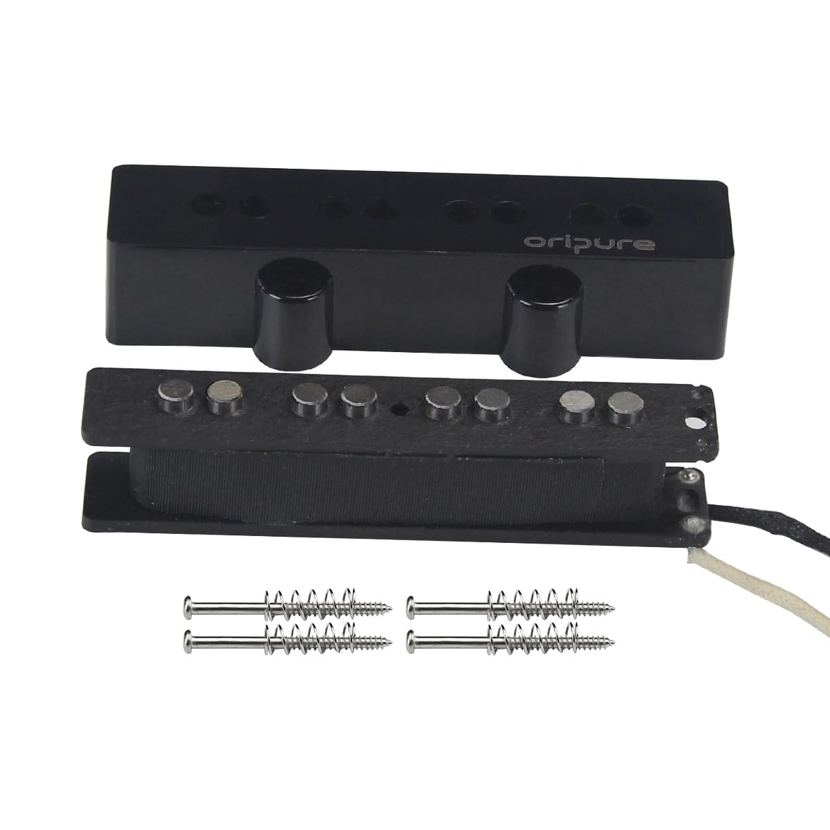 OriPure Alnico 5 J Bass Pickups - Open Style Bridge Pickup for 4-String JB Bass Guitar Replacement Part - Perfect for Jazz Bass Upgrades & DIY Guitar Mods